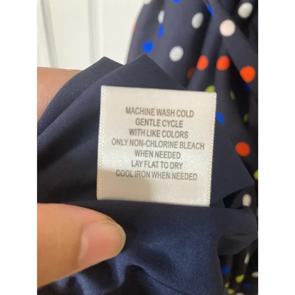 Modcloth fits of bliss short sleeve navy polka dot dress sz M - Picture 11 of 12
